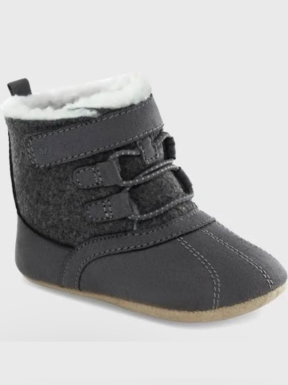Surprize by Stride Rite ‘Crispin’ Baby Boys Gray Winter Bootie Size 12-18 Months